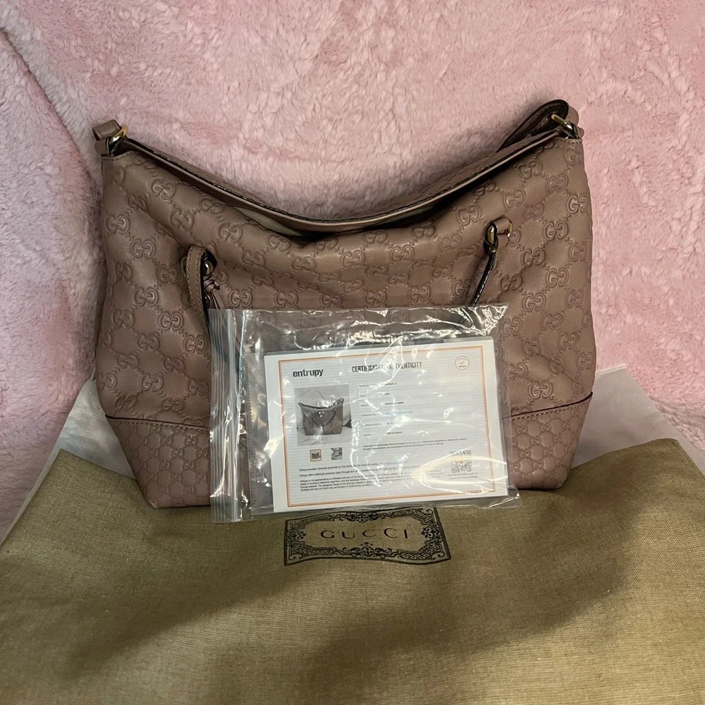 Guccissima soft pink medium Bree foldover Shoulder Bag - Picture 2 of 16